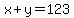 x%2By=123