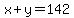 x+y=142