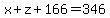 x+z+166=346
