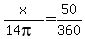 x/(14pi)=50/360