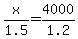 x%2F1.5=4000%2F1.2