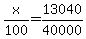 x/100=13040/40000