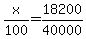 x/100=18200/40000