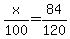 x/100 = 84/120