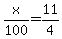x%2F100=11%2F4