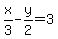 x/3-y/2=3