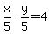 x%2F5+-+y%2F5+=+4