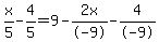 x%2F5-4%2F5=9-2x%2F-9-4%2F-9