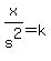 x/s^2=k