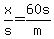 x/s = 60s/m