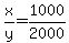x/y=1000/2000
