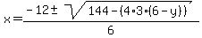 x=%28-12%2B-sqrt%28144-%284%2A3%2A%286-y%29%29%29%29%2F6