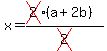 x=%28cross%282%29%28a%2B2b%29%29%2Fcross%282%29