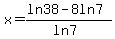 x=+%28ln+38+-+8+ln+7%29%2F%28ln+7%29+