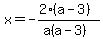 x=-%282%28a-3%29%29%2F%28a%28a-3%29%29