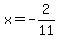 x=-2%2F11