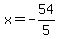 x=-54%2F5