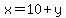 x=10%2By