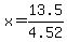 x=13.5%2F4.52