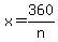 x=360/n