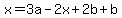 x=3a-2x%2B2b%2Bb