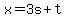 x=3s%2Bt