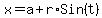 x=a+r*Sin(t)