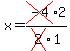 x=cross(-4)2/cross(2)1