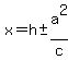 x=h+%2B-+a%5E2%2Fc