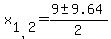 x%5B1%2C2%5D=%289+%2B-+9.64+%29+%2F+2