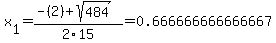 x%5B1%5D+=+%28-%282%29%2Bsqrt%28+484+%29%29%2F2%5C15+=+0.666666666666667