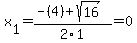 x%5B1%5D+=+%28-%284%29%2Bsqrt%28+16+%29%29%2F2%5C1+=+0