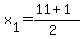 x[1] = (11 + 1 )/(2) 