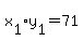 x[1]y[1]=71
