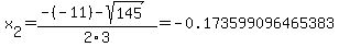 x%5B2%5D+=+%28-%28-11%29-sqrt%28+145+%29%29%2F2%5C3+=+-0.173599096465383