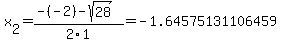 x%5B2%5D+=+%28-%28-2%29-sqrt%28+28+%29%29%2F2%5C1+=+-1.64575131106459