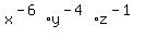x^(-6)y^(-4)z^(-1)
