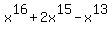 x^16+2x^15-x^13