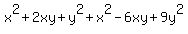 x^2+2xy+y^2+x^2-6xy+9y^2