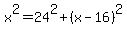 x%5E2=24%5E2%2B%28x-16%29%5E2