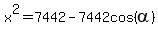x^2=7442-7442cos(alpha)