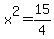 x%5E2+=+15%2F4