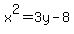 x^2 = 3y-8