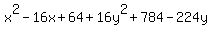 x%5E2+-+16x+%2B+64+%2B+16y%5E2+%2B+784+-+224y
