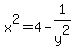 x^2 = 4 - 1/y^2