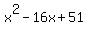 x^2-16x+51
