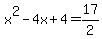 x%5E2-4x%2B4+=+17%2F2