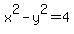 x%5E2-y%5E2+=+4