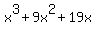 x^3 + 9x^2 + 19x – 4 = 0