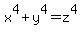x%5E4%2By%5E4+=+z%5E4